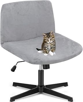 Deisy Dee Velvet Cross Legged Office Chair Covers - Upgrade Your Armless Wide Seat Computer Task Chair with Soft and Vibrant Velvet Stretch Covers - Transform Your Workspace in Minutes (Grey) على Amazon.ae - متتبع الأسعار