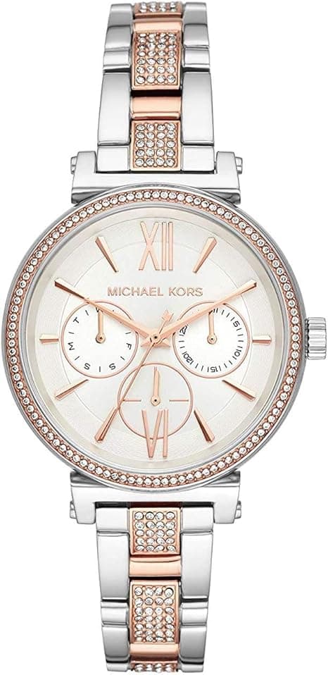 Michael Kors Women's Sofie White Dial Stainless Steel Band Quartz Analog Watch, Silver on Amazon.ae - Price Tracker