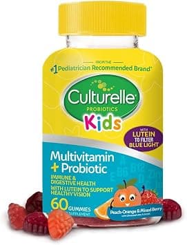 Culturelle Kids Multivitamin + Probiotic For Kids (Ages 2+) - 60 Count, Peach-Orange & Mixed Berry Flavor - Digestive Health & Immune Support Gummies with Lutein to Support Eye Health على Amazon.ae - متتبع الأسعار