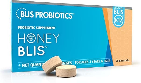 BLIS HoneyBlis Oral Probiotic Throat Lozenges with Soothing Manuka Honey, High Potency K12 Probiotics (1 Billion CFU) to Support Immunity and Manuka Honey to Soothe Sore Throats, 16 Lozenges on Amazon.ae - Price Tracker