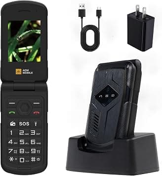 AGM M10 Flip Phone,4G LTE - T-Mobile Compatible,Dual SIM,IP68 Waterproof/Drop-Proof,Large Buttons & Font,98dB Speaker,Quick Essentials,Basic Cell Phone for Outdoors على Amazon.ae - متتبع الأسعار