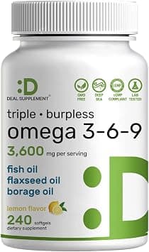 DEAL SUPPLEMENT Triple Omega 3-6-9 Fish Oil Supplement 3600mg - 240 Softgels with Flaxseed Oil & Borage Oil Complex - High EPA & DHA Content - Anti-eru Tablets on Amazon.ae - Price Tracker