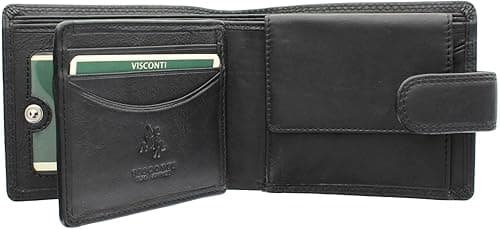 VISCONTI Heritage Collection Knightsbridge Leather Wallet with Tab Closure RFID Blocking HT10 Black on Amazon.ae - Price Tracker