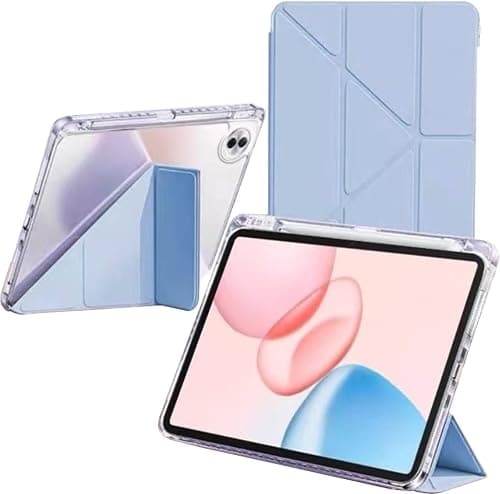 Vurtboly Case Compatible with Honor Pad 10 12.1inch 2025 with Pencil Holder, 6-in-1 Y-Shaped Trifold Stand Cover, Slim Acrylic Hard Shell Back Protective Cover for Honor Pad 10 12.1inch 2025 (Blue) على Amazon.ae - متتبع الأسعار
