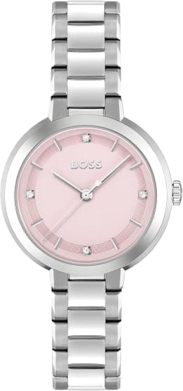 BOSS Sena Women's 34mm Stainless Steel Quartz Watch - Water Resistant up to 3ATM/30 Meters, Contemporary Design - Best Deal Finder