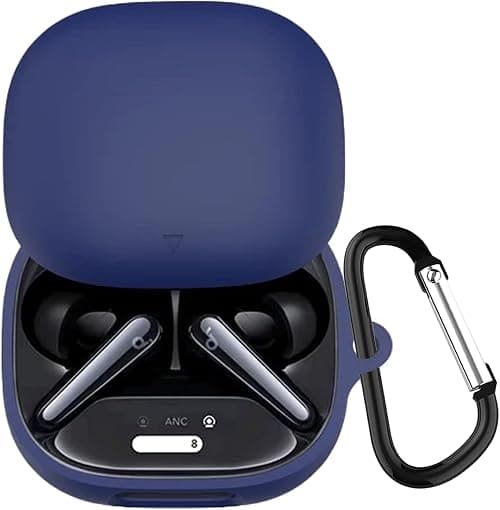 KANOYO Silicone Cover Compatible with Anker Soundcore Liberty 4 Pro,Full Body Protection Case,Supports Wireless Charging,Shock Resistant with Anker Soundcore Liberty 4 Pro Case,With Carabiner (Blue) على Amazon.ae - متتبع الأسعار
