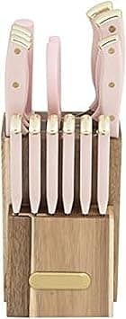Farberware Triple Riveted Acacia Knife Block Set, 15-Piece, Blush and Gold on Amazon.ae - Price Tracker