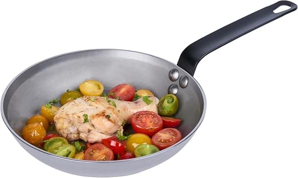 Restaurantware-Met Lux 9 Inch Fry Pan, 1 No-Stick Frying Pan - Induction-Ready, Triple-Riveted, Silver Carbon Steel Cooking Skillet, Durable, For Searing, Sauteing, And Browning Food on Amazon.ae - Price Tracker