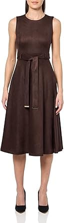 Calvin Klein womens Slvless Suede Aline Work Dress Dress on Amazon.ae - Price Tracker