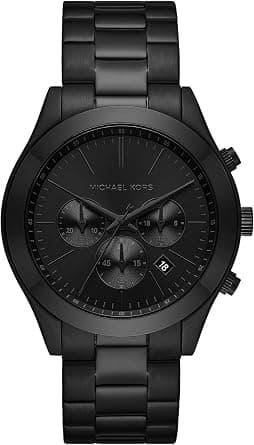 Michael Kors Men's Slim Runway Chronograph, Stainless Steel Watch, 44 mm Case Size, Black, One Size, MK8919 - Best Deal Finder
