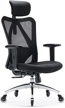 SIHOO M18 Office Chair Ergonomic Desk Chair, Breathable Mesh Design High Back Computer Chair, Adjustable Headrest and Lumbar Support, Upgraded to Rollerblade Wheels (Black) on Amazon.ae - Price Tracker