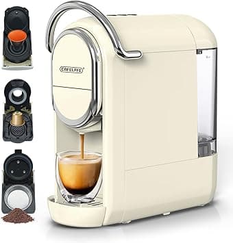 CAFELFFE Capsule Coffee Machine, 19Bar Pressure Pump Automatic Coffee Maker, 1450W Powerful Hot Cold Brew Espresso Machine with Stainless Steel Handle, For 3 Adapter Options on Amazon.ae - Price Tracker