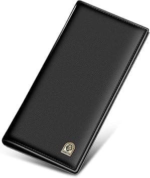 LAORENTOU Bifold Long Leather Wallets for Men Genuine Cow Leather Gift Box Packing Card Holder Men's Slim Wallet, 01 Black, ONE SIZE, Minimalist على Amazon.ae - متتبع الأسعار