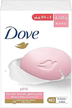DOVE Beauty Cream Soap Bar, for all skin types, Pink, bar with ¼ moisturizing cream, 125g, Pack of 4 on Amazon.ae - Price Tracker