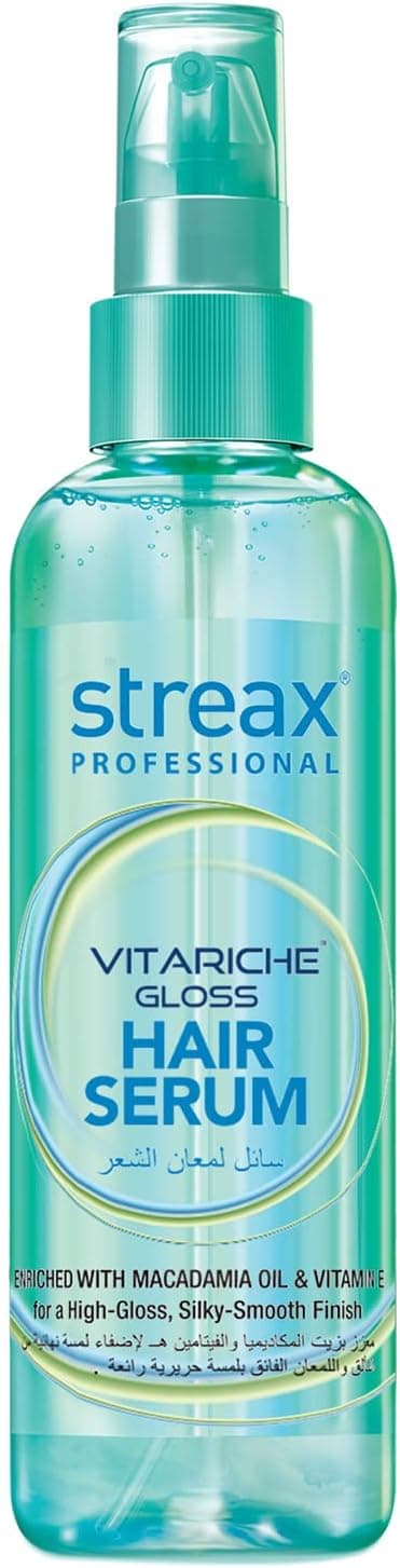Streax Professional Vitariche Gloss Hair Serum for Women &amp; Men – 100ml | Enriched with Macadamia Oil and Vitamin E | For Gorgeous &amp; Shiny Hair | Helps in Everyday Styling | Adds Shine to Hair on Amazon.ae - Price Tracker
