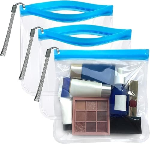 SYOSI 3Pcs Clear Travel Toiletry Bags, Waterproof Leakproof Travel Makeup Bag Sealable Wash Bags Airport Security Liquids Bags for Women Men on Amazon - Best Deal Finder