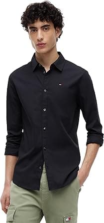Tommy Jeans Mens Original Stretch Slim Fit Shirts on Amazon.ae - Price Tracker