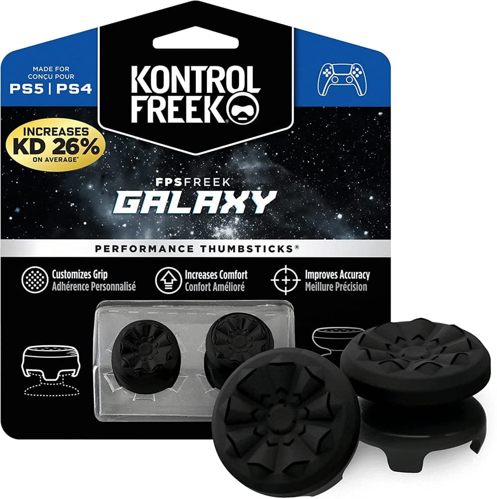 FPS Freek Galaxy Black for PlayStation 4 (PS4) and PlayStation 5 (PS5) Performance Thumbsticks, Compatible Controller Grip Performance, Galaxy Themed Thumbstick Covers (1 High-Rise, 1 Mid-Rise, Black) on Amazon.ae - Price Tracker