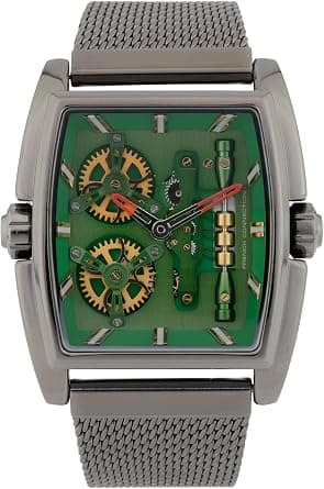 French Connection FCM02GNM Stainless Steel Analog Wrist Watch for Men, 42 mm Case Size, Green/Dark Grey على Amazon.ae - متتبع الأسعار