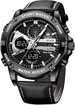OLEVS Watch for Men Diamond Business Dress Analog Quartz Stainless Steel Waterproof Luminous Date Two Tone Luxury Casual Wrist Watch - Best Deal Finder