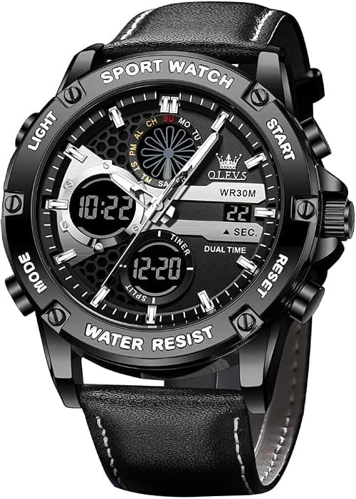 OLEVS Watch for Men Diamond Business Dress Analog Quartz Stainless Steel Waterproof Luminous Date Two Tone Luxury Casual Wrist Watch on Amazon.ae - Price Tracker