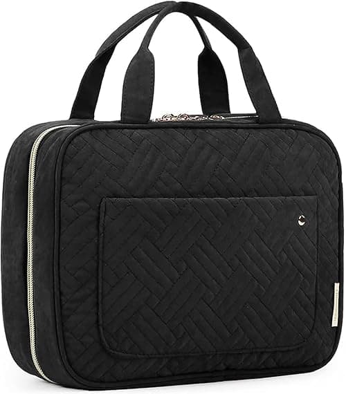 BAGSMART Toiletry Bag Travel Bag with Hanging Hook, Water-resistant Makeup Cosmetic Bag Travel Organizer for Accessories, Shampoo, Full Sized Container, Toiletries on Amazon - Best Deal Finder