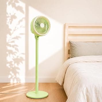 MODI 10" Air Circulator Fan – 3 Adjustable Heights, 90° Oscillation, 70W High Velocity Stand Fan – Ultra Quiet 5-Blade Pedestal Fan (Green) on Amazon.ae - Price Tracker