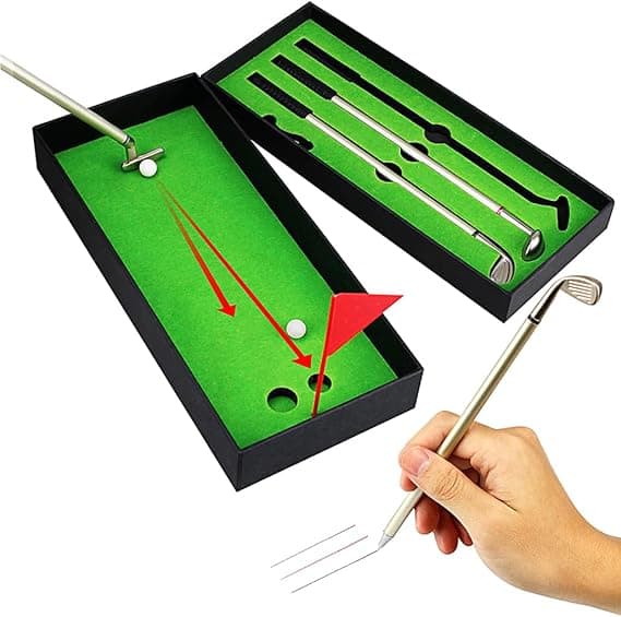 Goodern Golf Pen Set,Mini Desktop Golf Ball Pen,3 Golf Clubs Pens with 2 Balls and Flag,Desktop Games Fun Fidget Toys Office Gadgets Desk Decor,Cool Funny Stuff Gifts Ideas for Men,Boyfriend,Golfers on Amazon.ae - Price Tracker