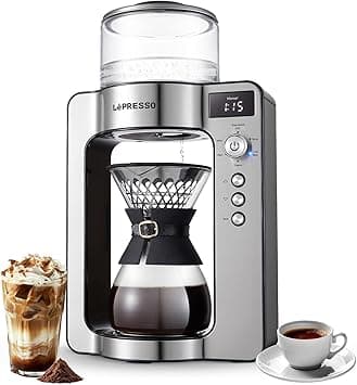 LePresso Automatic Pour Over Coffee Maker, 750ml Glass Carafe with Rotating Drip, Drip Coffee Machine with Integrated Scale,1500W Power, 1L Water Tank, Automatic Descaling & Artisan Glass Carafe on Amazon.ae - Price Tracker