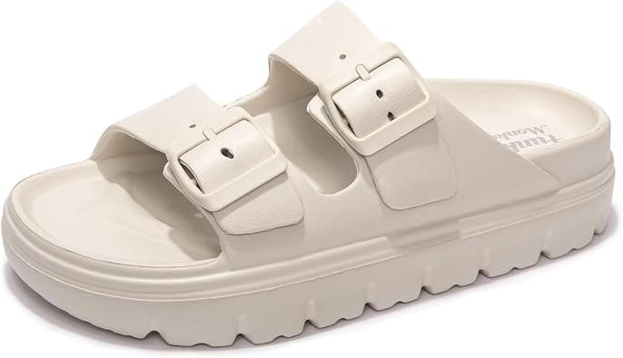 FUNKYMONKEY Women's Comfort Slides Double Buckle Adjustable EVA Flat Sandals on Amazon.ae - Price Tracker