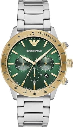 Emporio Armani Men's Chronograph, Stainless Steel Watch, 43mm case size - Best Deal Finder