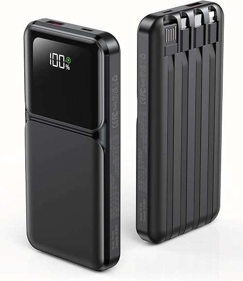 Portable Charger with Built in Cable-20000mAh Fast Charging 22.5W Slim Power Bank USB C LED Display Travel Battery Pack 5 Outputs & 3 Inputs for iPhone, Samsung, iPad etc on Amazon.ae - Price Tracker