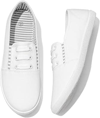 Women's Canvas Slip on Sneakers Casual Slip on Walking Shoes Womens Tennis Shoes Flat Dress Shoes Non Slip Work Shoes على Amazon.ae - متتبع الأسعار