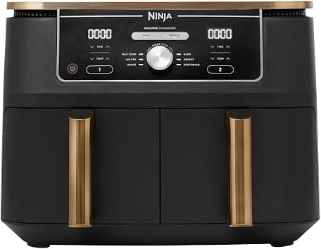 Ninja Freidora de aire Foodi MAX [AF400EUCP] doble compartimento, 9.5 l de capacidad, 2 cajones, 6 funciones, Color Negro Y Cobre - Amazon.ae Price Tracker