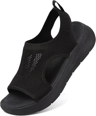Womens Sandals Arch Support Orthotic Slip-On Sport Sandals Open-Toe Wedge Sandal Washable Slingback Platform Walking Sandals on Amazon.ae - Price Tracker