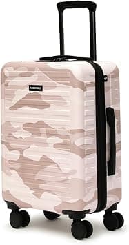 Assembly Hard sided Printed Premium Luggage with TSA Lock with 20 inches size - Peach (Camo) - Best Deal Finder