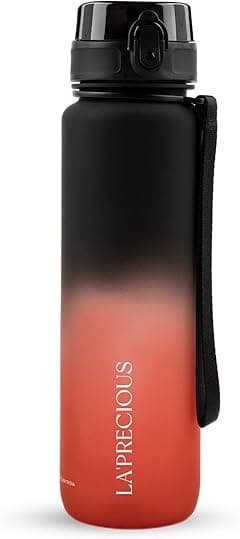 LA' PRECIOUS Water Bottle for Adults,1 liter-USA Tritan Material, Non-Toxic BPA Free, Fast Flow, Flip Top Leak Proof Lid. (Black/Red) - Amazon.ae Price Tracker