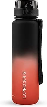 LA' PRECIOUS Water Bottle for Adults,1 liter-USA Tritan Material, Non-Toxic BPA Free, Fast Flow, Flip Top Leak Proof Lid. (Black/Red) - Amazon.ae Price Tracker