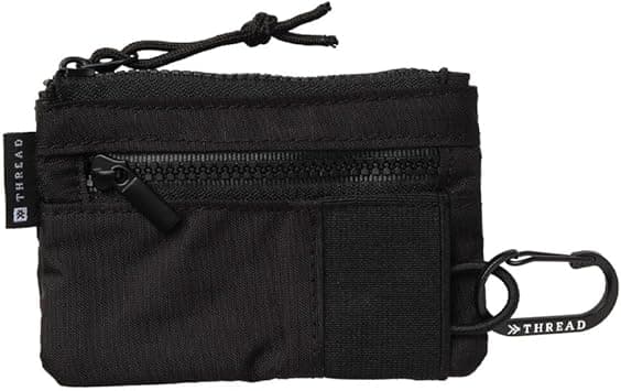 Thread Wallets Pouch Wallet – Compact Zip Wallet with Clear ID Window, Coin & Card Pockets, and Key Stash – Lightweight Rip-Stop Travel Wallet for Men & Women, Black, Casual on Amazon.ae - Price Tracker