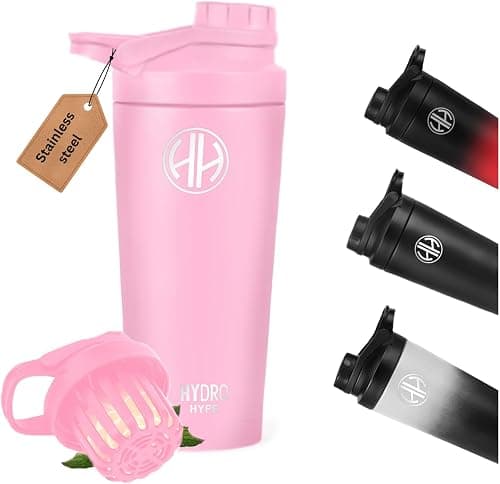 protein shaker 750ml,Protein Shaker Bottle, Premium stainless steel protein shaker bottle- BPA Free shaker Bottle gym,Leak Proof, pre workout gym bottle..(PINK) على Amazon.ae - متتبع الأسعار