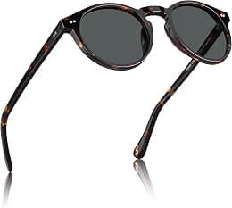 CARFIA Round Acetate Mens Sunglasses Polarized UV Protection Classic Retro Sun Glasses CA5289L - Best Deal Finder