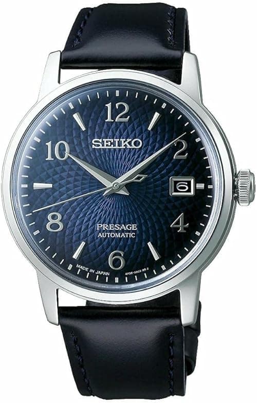 Seiko Presage Leather Band Analog Watch for Men Blue Dial SRPE43J1, blue, strap on Amazon.ae - Price Tracker