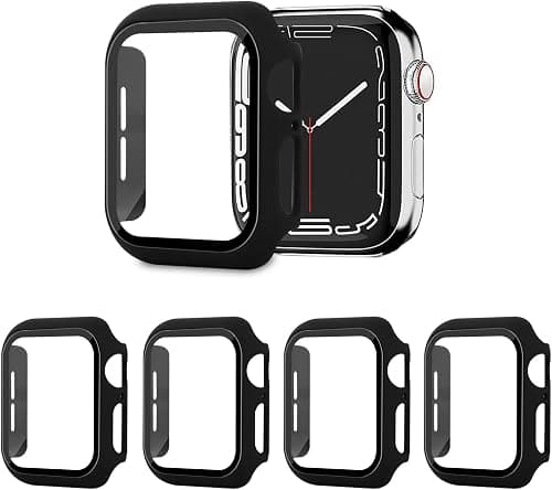 4 Pack PC Case Cover with Screen Protector Compatible with Apple Watch SE 6 5 4 40mm,Tempered Glass Screen Protector Overall Protective Cover for iWatch SE 6 5 4 40mm, (4 Black) on Amazon.ae - Price Tracker