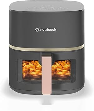 Nutricook 10-in-1 Digital Air Fryer 5.2L with Clear Window & Internal Light, Pro-Cyclone Fast Cooking Technology, 1500W | LED Touch Display, Healthy Ceramic Coating, Dehydrate Mode | 2-Year Warranty on Amazon.ae - Price Tracker