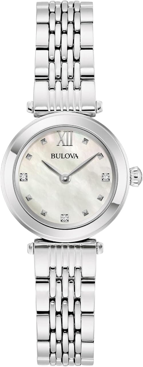 Bulova Ladies Quartz Dress Classic Watch, Silver-Tone Stainless Steel Bracelet, White Dial Style: 96P260 on Amazon.ae - Price Tracker