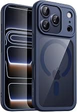 JETech Magnetic Case for iPhone 17 Pro Max 6.9-Inch Compatible with MagSafe, Shockproof Phone Bumper Cover, Solid Color Matte TPU Frame, Anti-Scratch Clear Back (Dark Blue) - Best Deal Finder