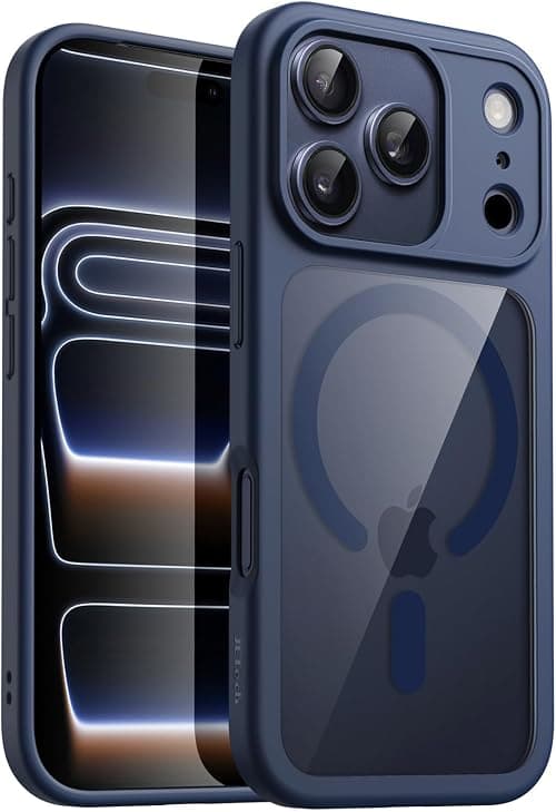 JETech Magnetic Case for iPhone 17 Pro Max 6.9-Inch Compatible with MagSafe, Shockproof Phone Bumper Cover, Solid Color Matte TPU Frame, Anti-Scratch Clear Back (Dark Blue) on Amazon - Best Deal Finder