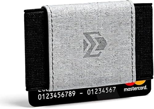 Ebax Minimalist Slim Wallet For Men Women - Elastic Front Pocket Card Holder Wallet (Black & Grey) - Best Deal Finder