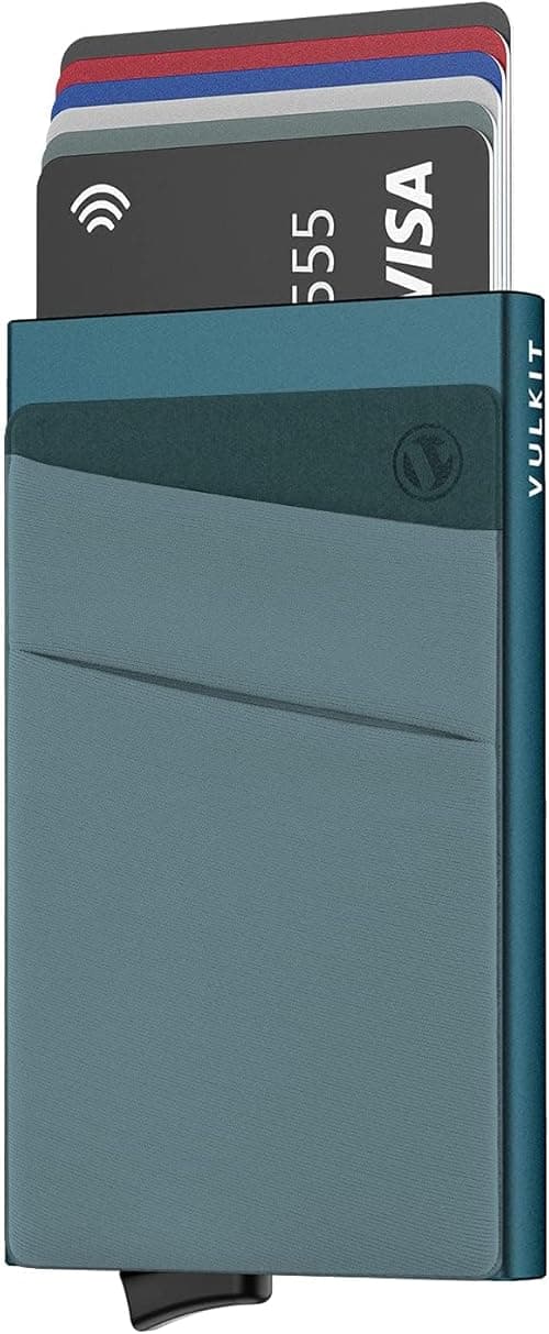 VULKIT Card Holder with Money Pocket Pop Up Wallet RFID Blocking Slim Metal Bank Card Case Holds on Amazon.ae - Price Tracker