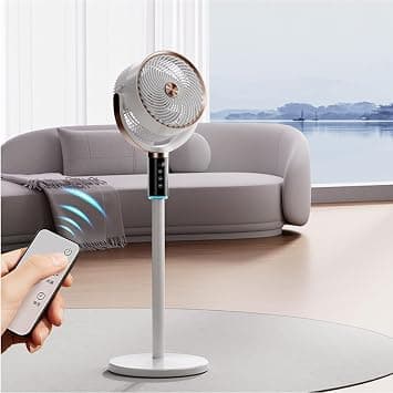 Floor Standing Fan with Remote Control - 8 Speed Adjustable Height, Timer, Shaking Head & Night Light, Quiet & Powerful Air Circulator for Bedroom, Home, Office - Household Pedestal Fans on Amazon.ae - Price Tracker